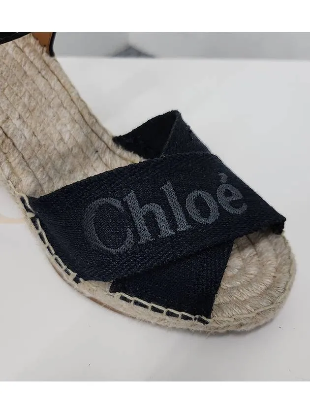 Ankle Strap Wedge Heels Black