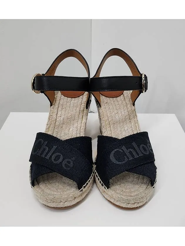 Ankle Strap Wedge Heels Black