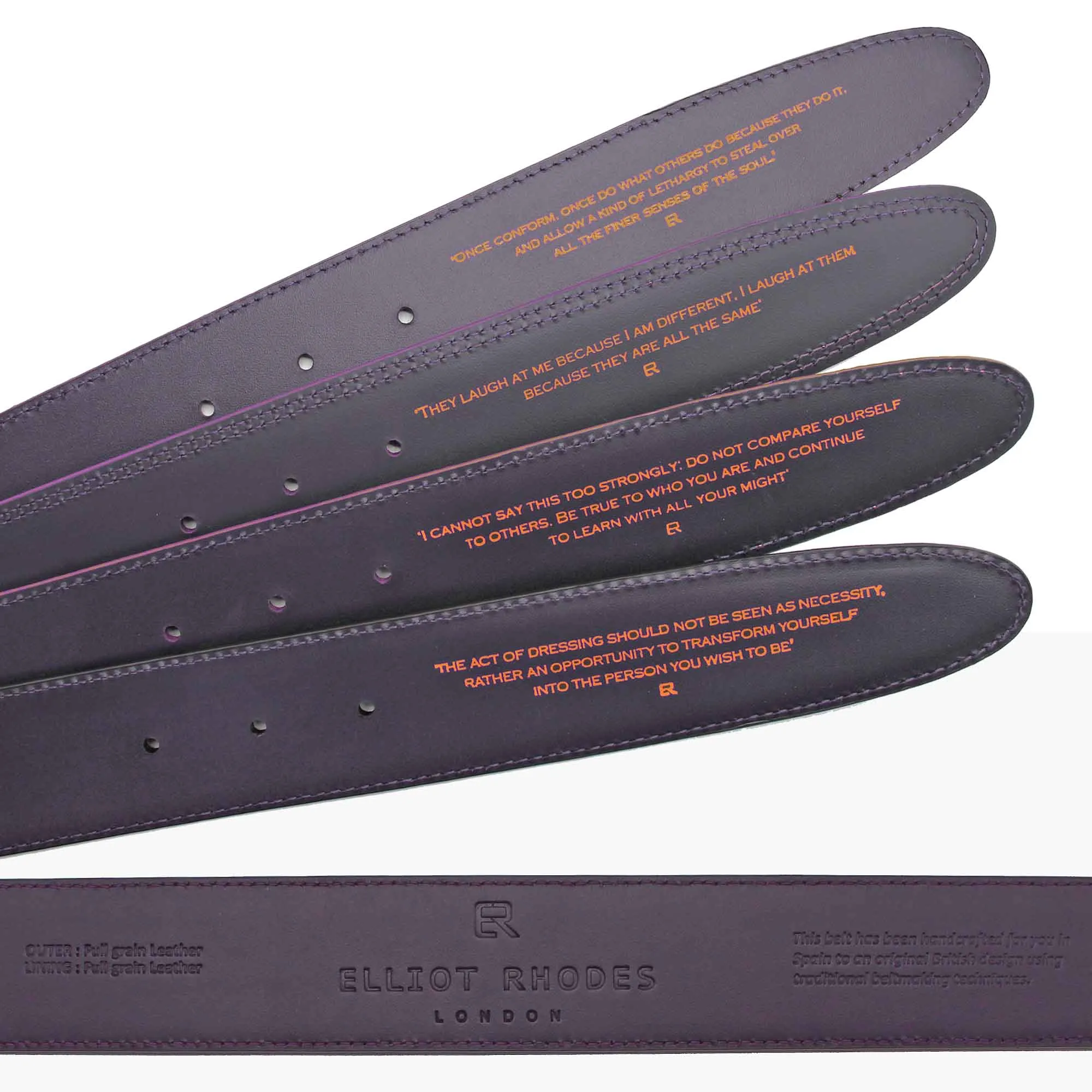 Black suede flattened oval belt