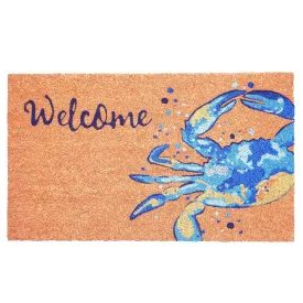 Blue Crab "Welcome" Coir Mat - 17" x 29"