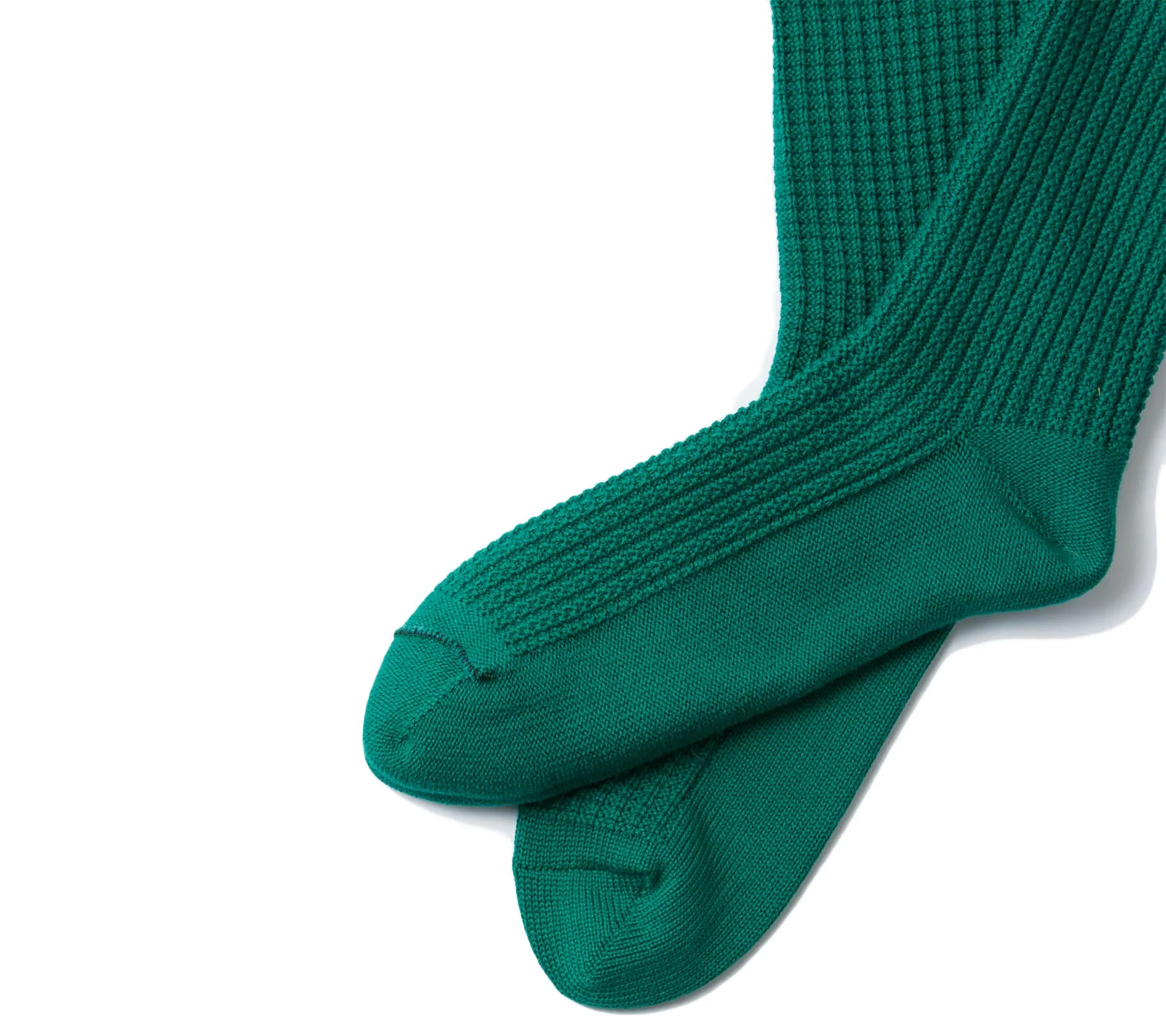 Cotton Waffle Crew Socks | Sea Green