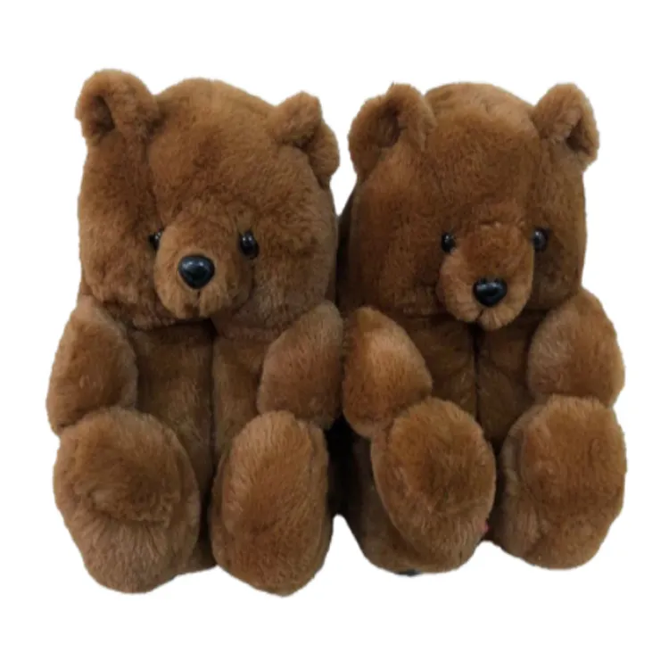 Kids - Slippers - Lovely teddy bear slippers, Warm and plush slippers, one size fits all, Anti-Slip