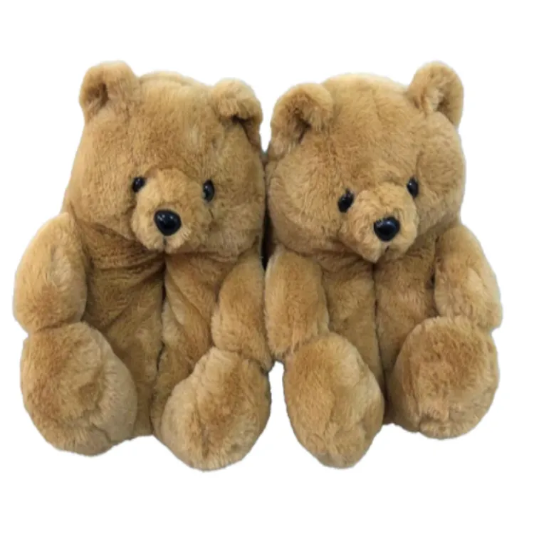 Kids - Slippers - Lovely teddy bear slippers, Warm and plush slippers, one size fits all, Anti-Slip