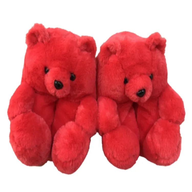 Kids - Slippers - Lovely teddy bear slippers, Warm and plush slippers, one size fits all, Anti-Slip