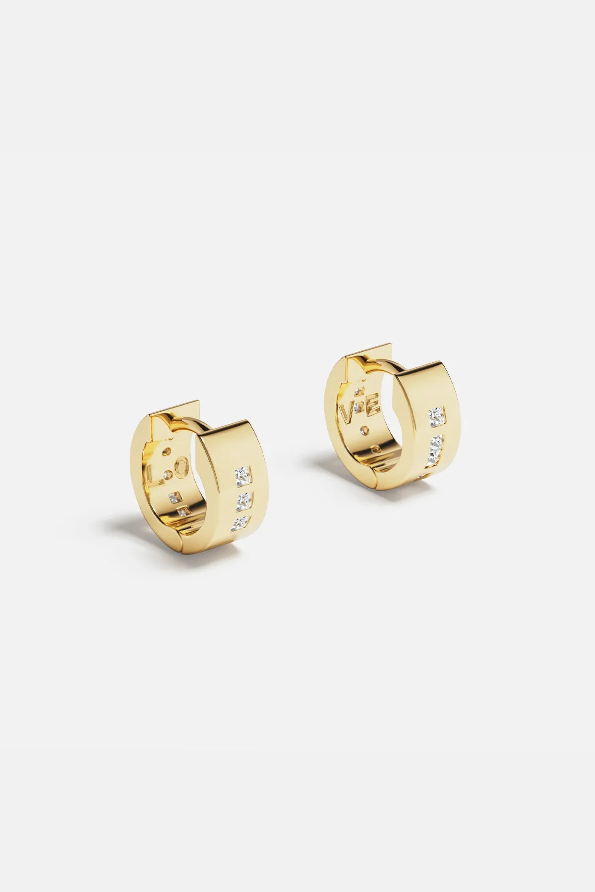 LOVE Morse Code Huggie Earrings