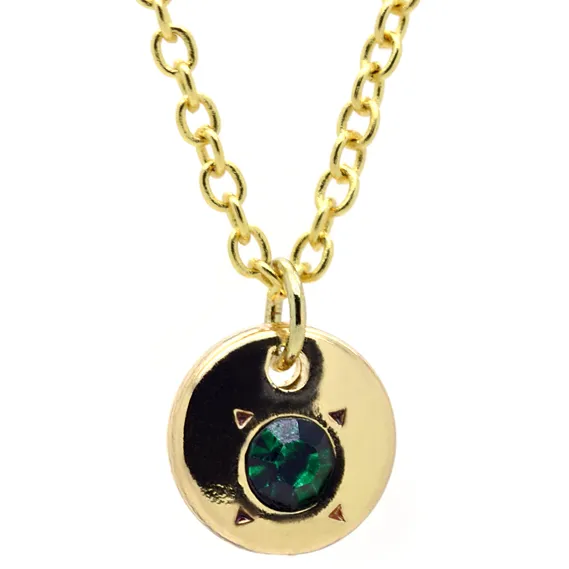 Lucky Feather Birthstone Bottle Necklace: May