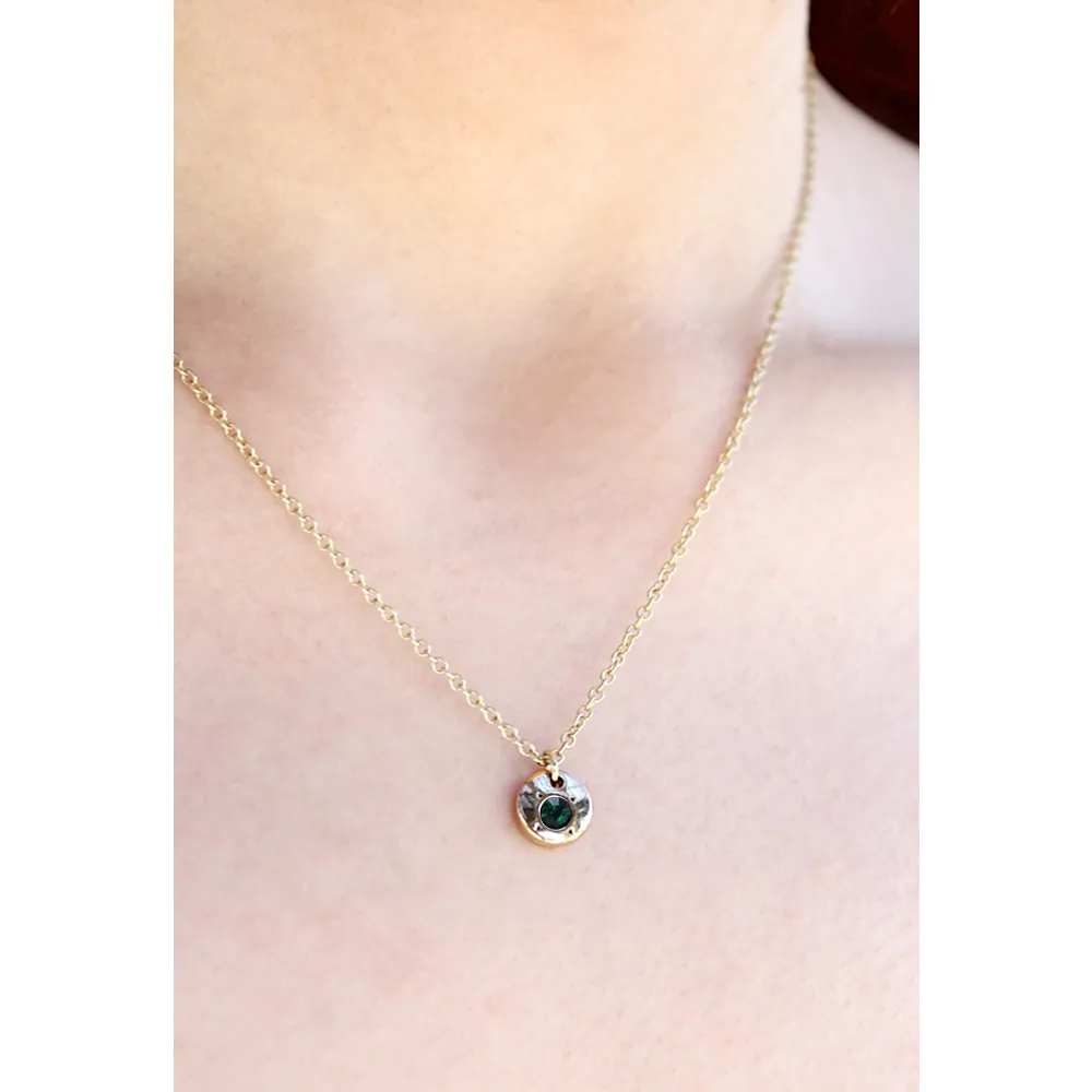 Lucky Feather Birthstone Bottle Necklace: May