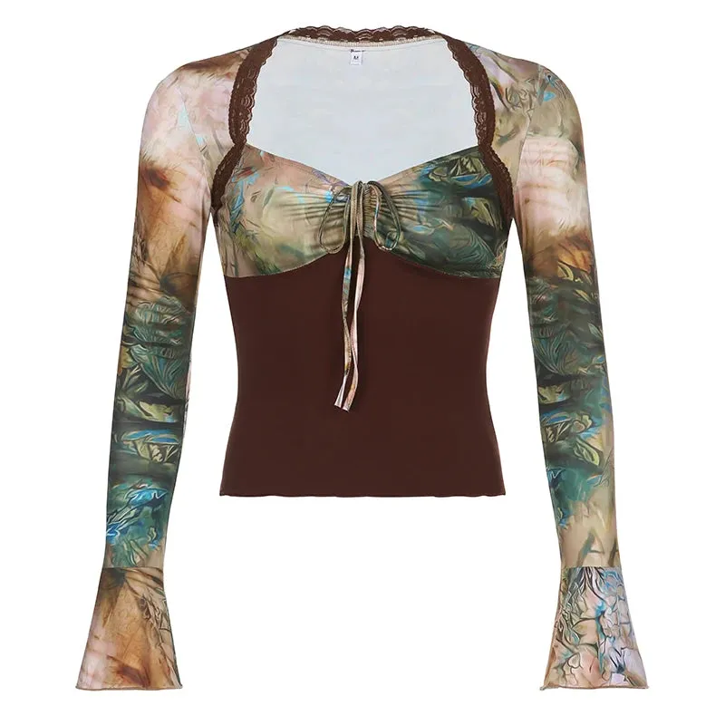 Mocha Mingle Mesh Top
