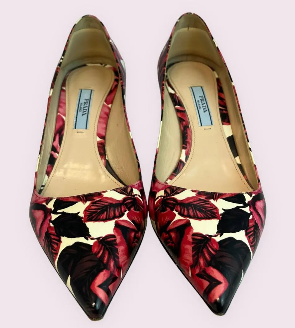 PRADA Heel Flower Design (PREOWNED)