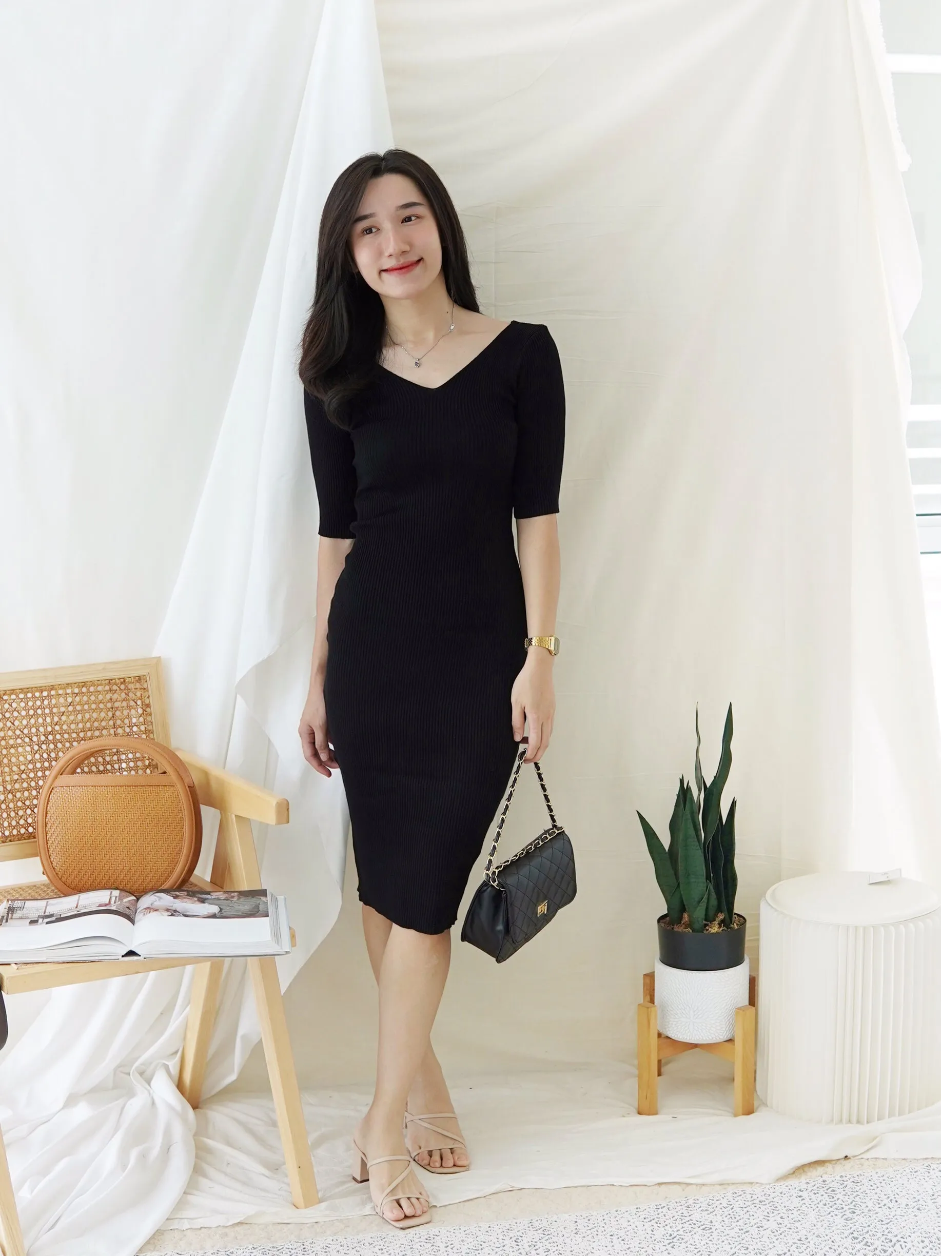 RIB SLIM BODYCON DRESS