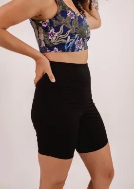 Riviera Black High Waist Swim Bike Short