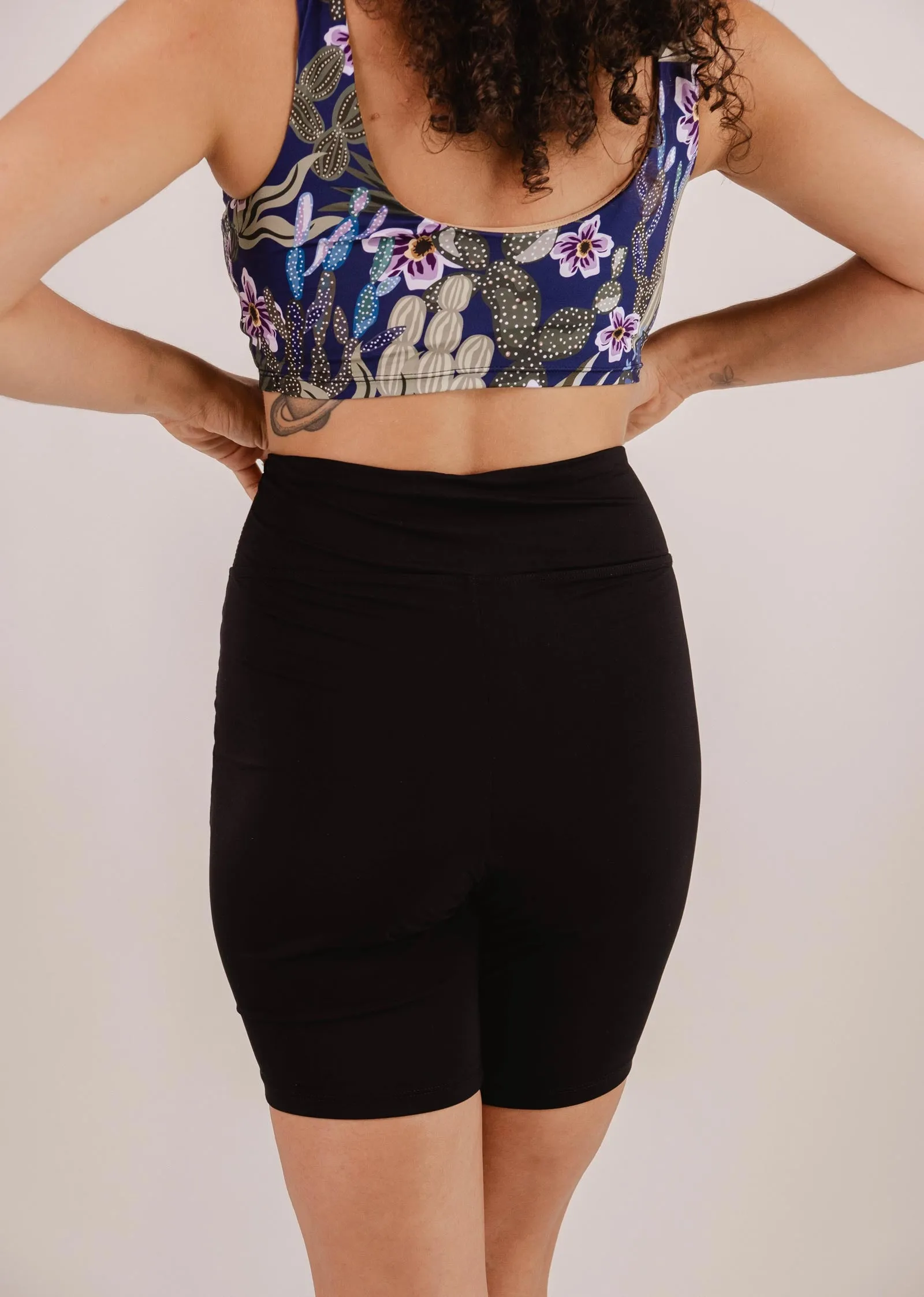 Riviera Black High Waist Swim Bike Short
