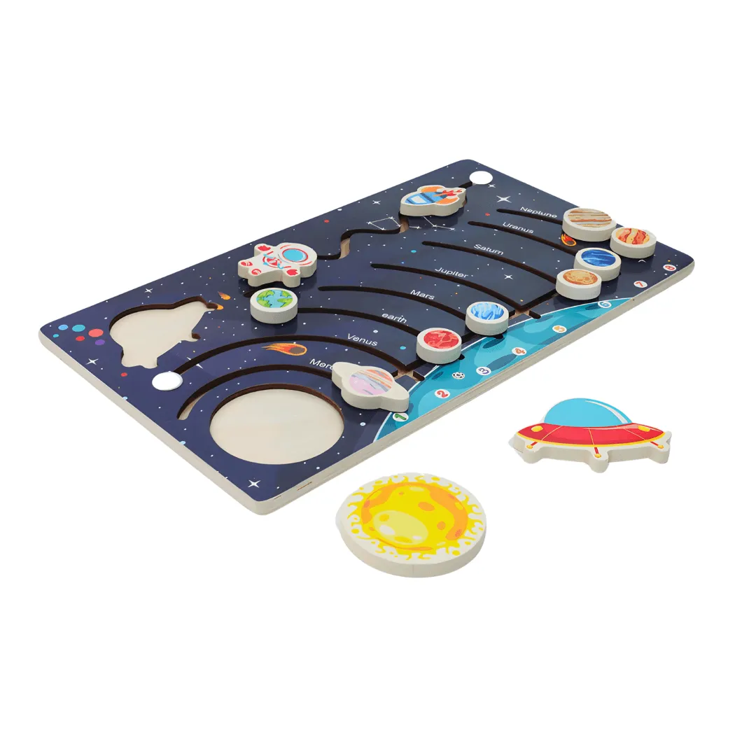 Solar System Wooden Puzzle for Kids Age 3 