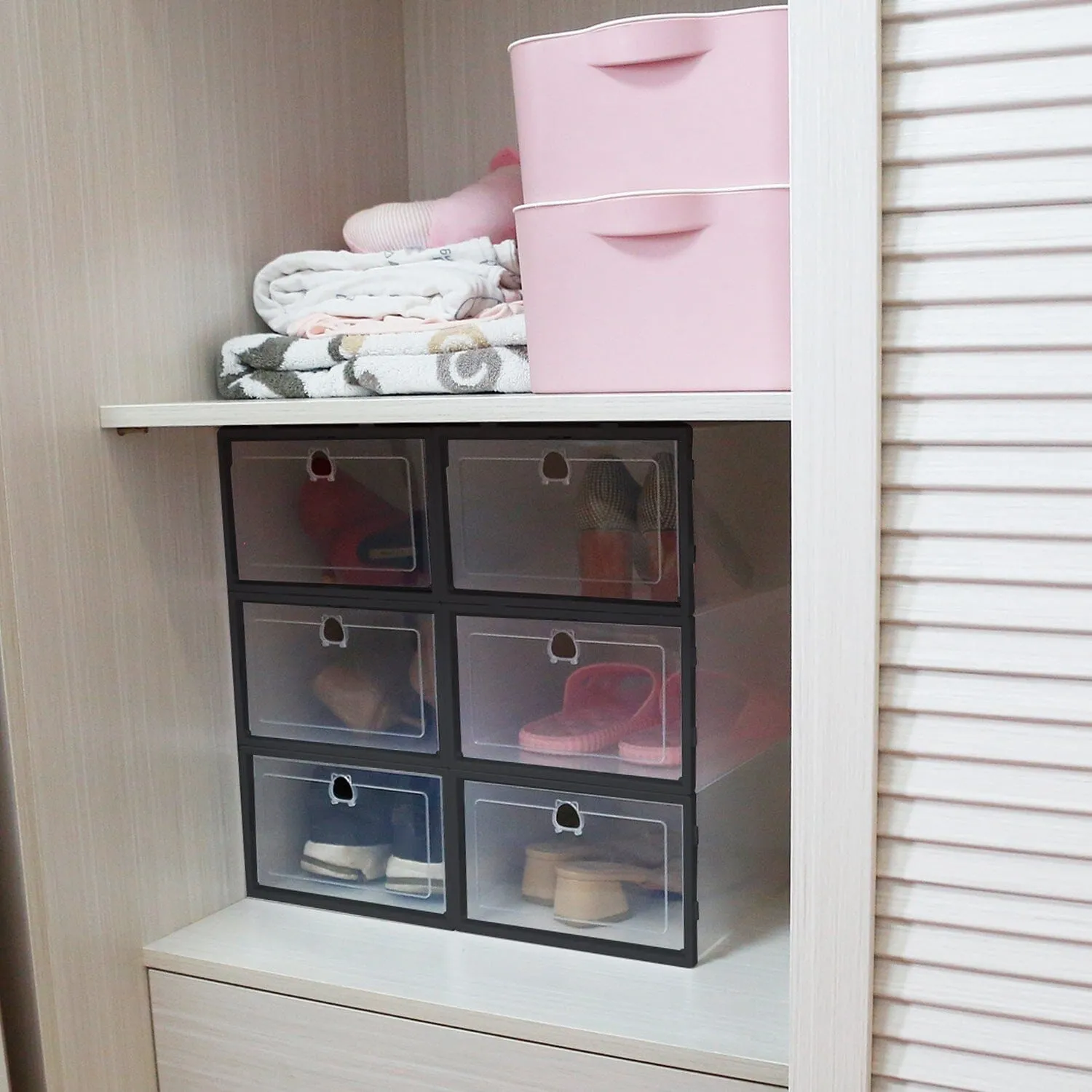 Stackable Shoe Storage Bin Transparent Dustproof