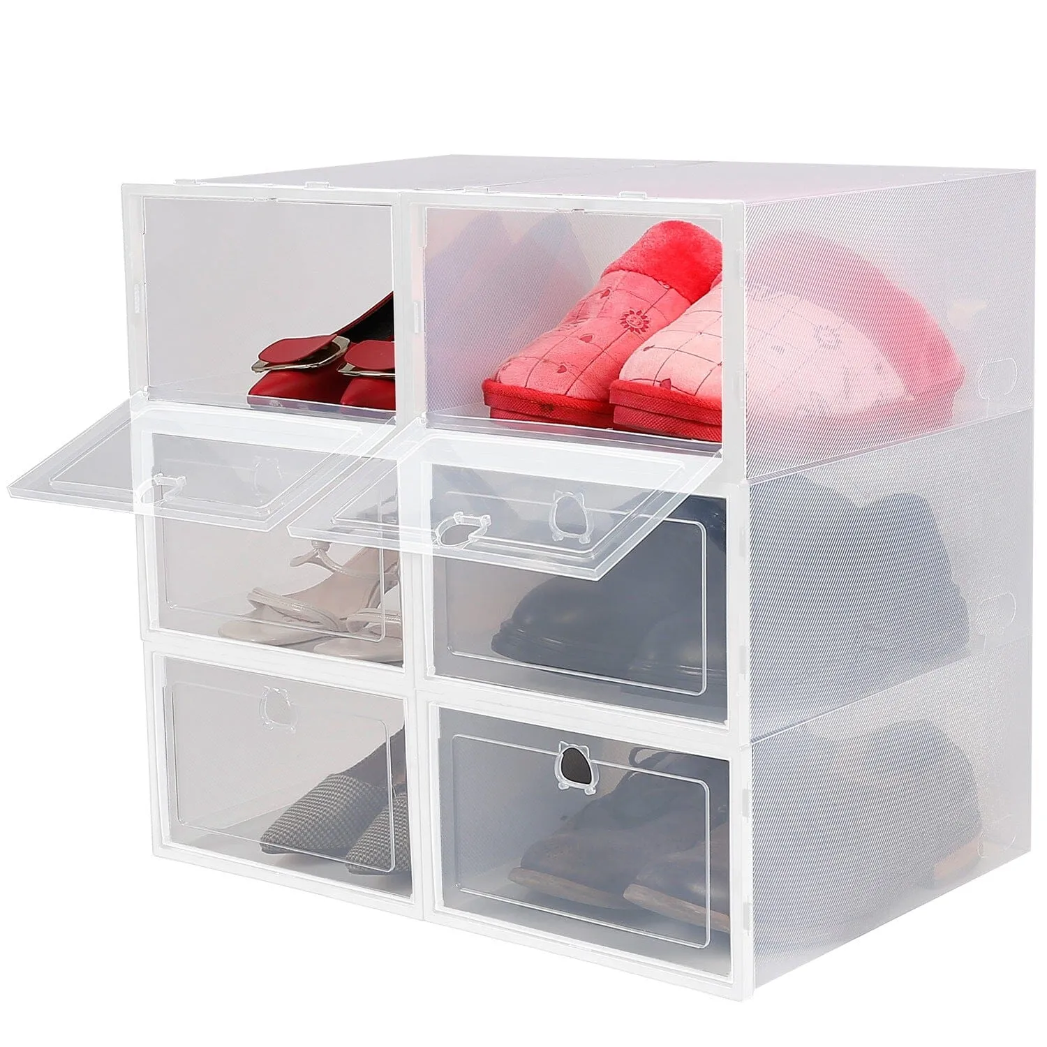 Stackable Shoe Storage Bin Transparent Dustproof