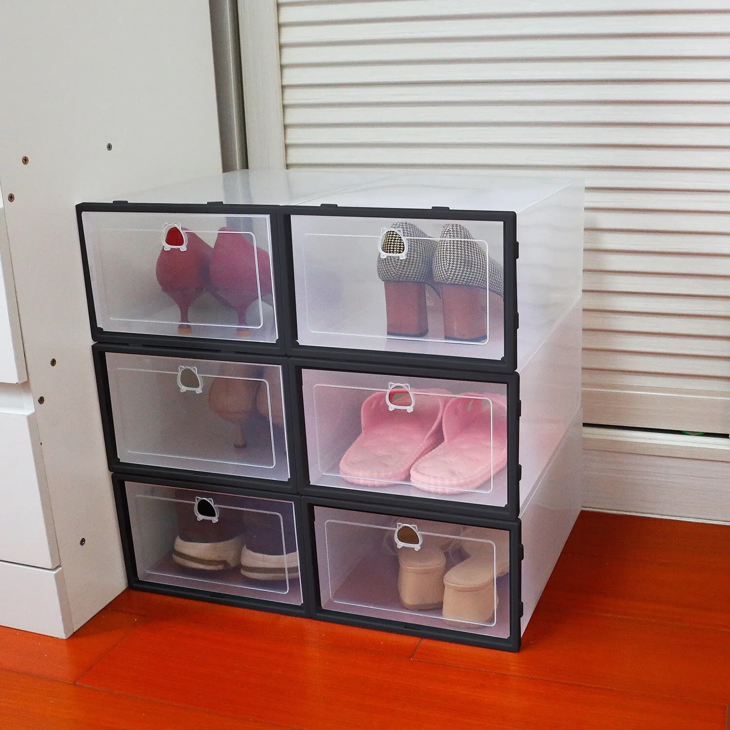 Stackable Shoe Storage Bin Transparent Dustproof