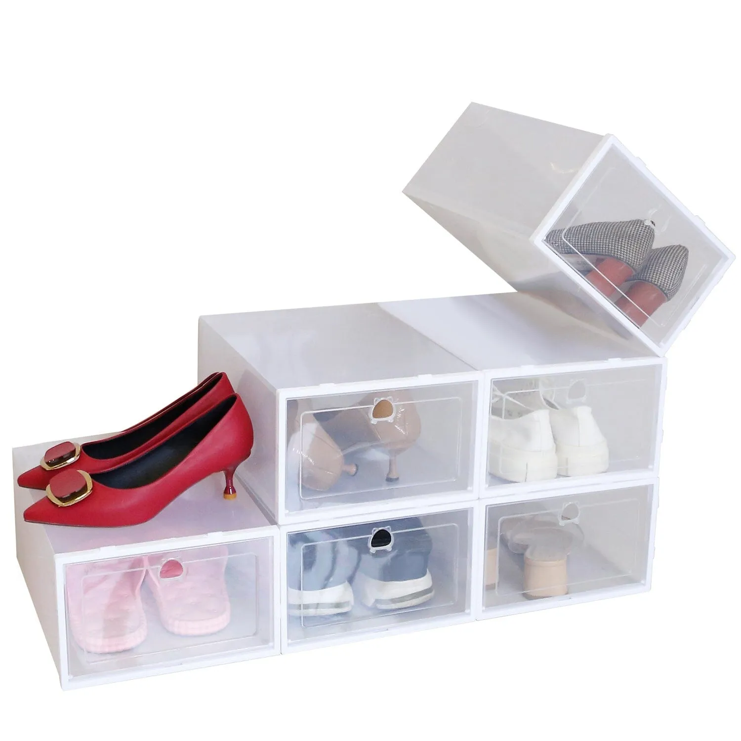 Stackable Shoe Storage Bin Transparent Dustproof