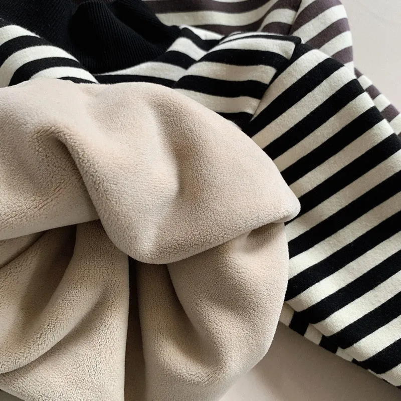 Striped Thick & Warm Sweatshirt