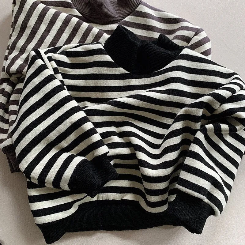 Striped Thick & Warm Sweatshirt